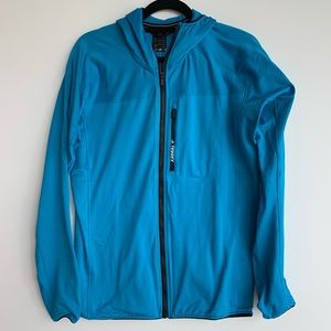 Adidas Mens Tracerocker Hooded Fleece Top Aqua